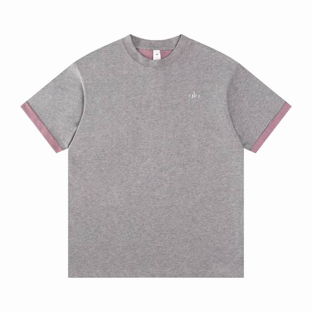 A007# Top quality Alo 25 new spring and summer round neck loose two-color short