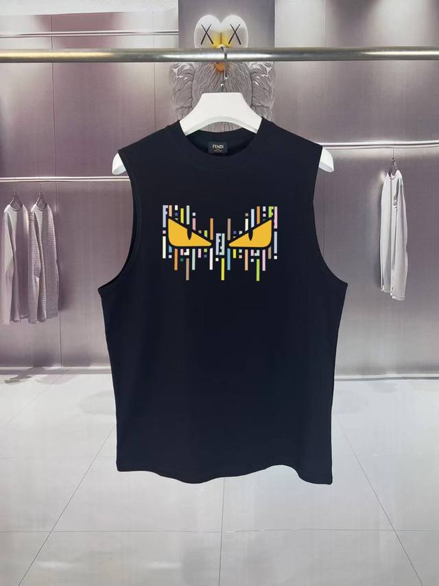 Fendi* Fendi 2025 summer F double Ff monster eye Logo letter print waistcoat swe