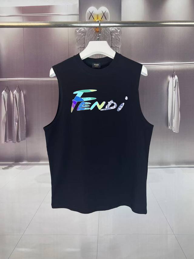Fendi* Fendi 2025 summer F home spoof Fendi Logo letter print waistcoat sweat ve