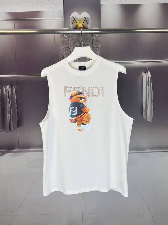 Fendi* Fendi 2025 summer F family cartoon bear pattern Ff letter logo printing c