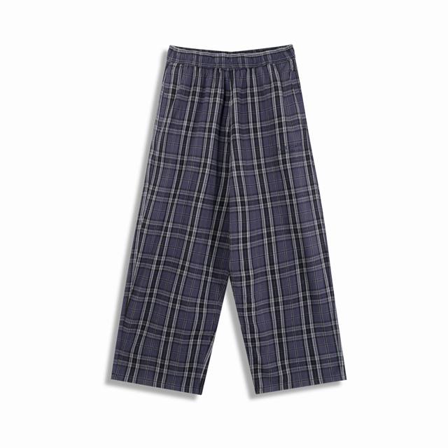 Correct version High quality Balenciaga 2025 new checkered plaid trousers Cotton