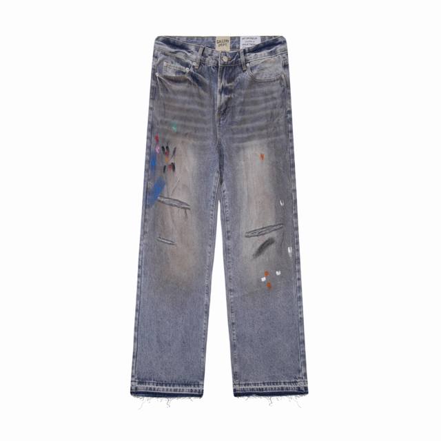 652#Gallery Dept New Retro Dirty Fengshui Washed Mud Dye Knife Cut Ink Jeans Ame