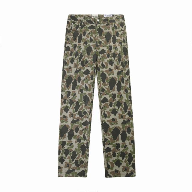 662#Gallery Dept new style washed camouflage pants American trend straight trous