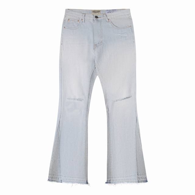 656#Gallery Dept New style ripped knife cut damaged old washed blue flared jeans