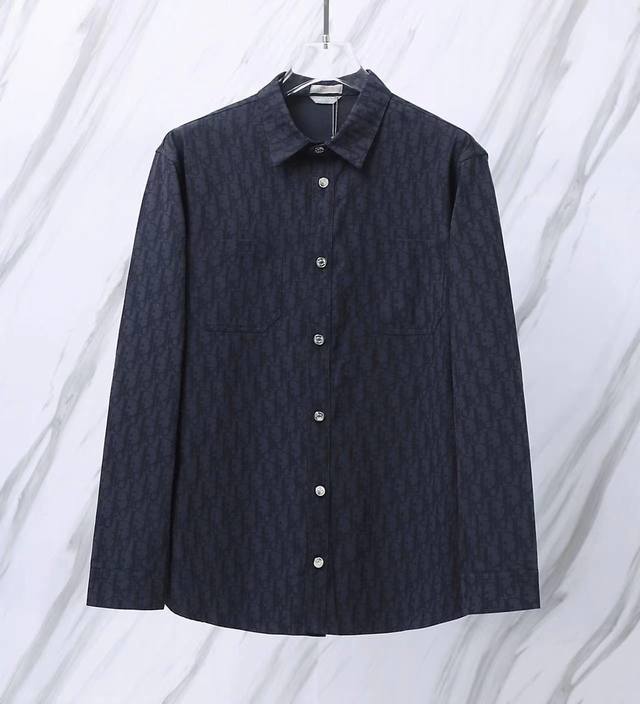 Item No.: D12 Dior Dr letter yarn-dyed full-length Logo jacquard long-sleeved sh