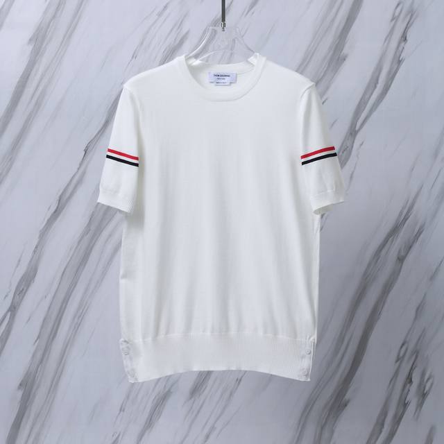 Item No.: M28 Tb ice silk wool double sleeve striped sweater round neck T-shirt