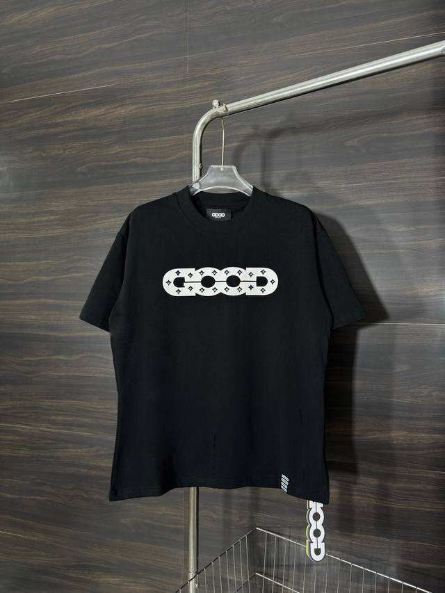 Model number: He232 Goodbrand-Letter inlaid colored diamond round neck short-sle