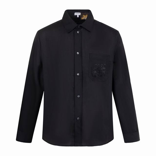 Exclusive supply Loe 25Ss Anagram linen long-sleeved shirt The fabric is made of