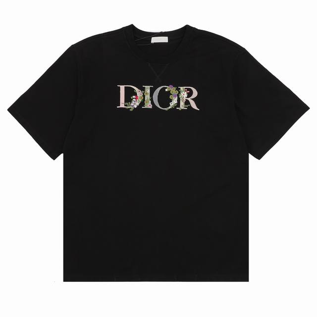Dior Dior gradient floral embroidered short-sleeved T-shirt Size: SL