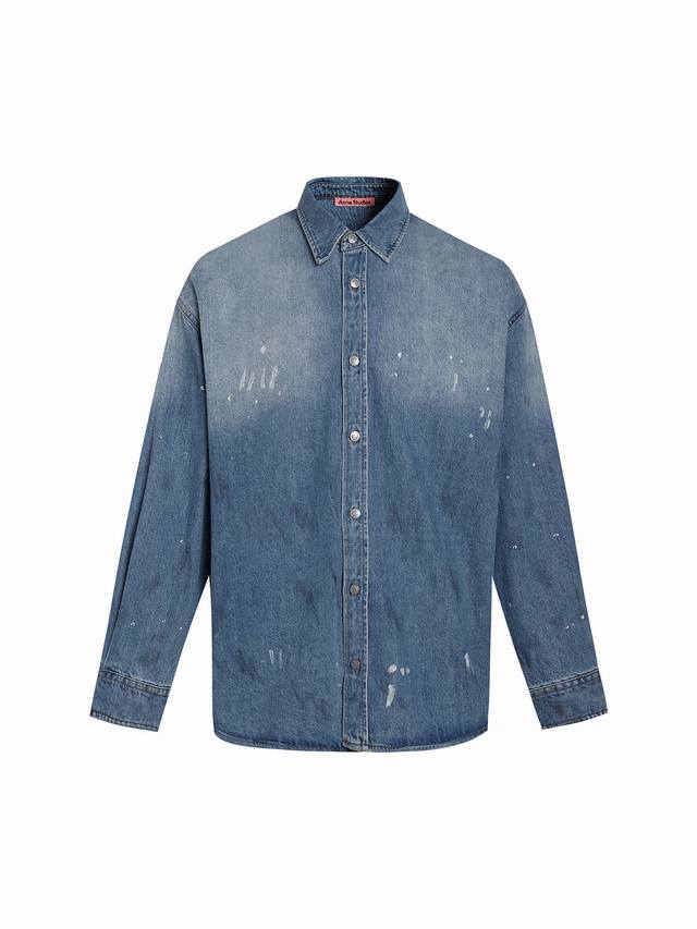 Acne Studios 25Ss loose button logo drop shoulder long sleeve shirt Spot SML