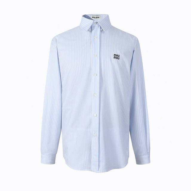Miu Miu logo striped cotton shirt Available in SML