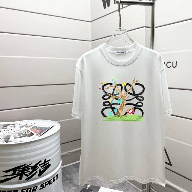Loewe 2025 Spring/Summer new short-sleeved half-sleeved T-shirt - Made of 280G d