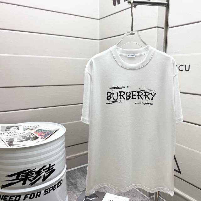 Burberry 2025 spring and summer new fashion brand new printed round neck short-s