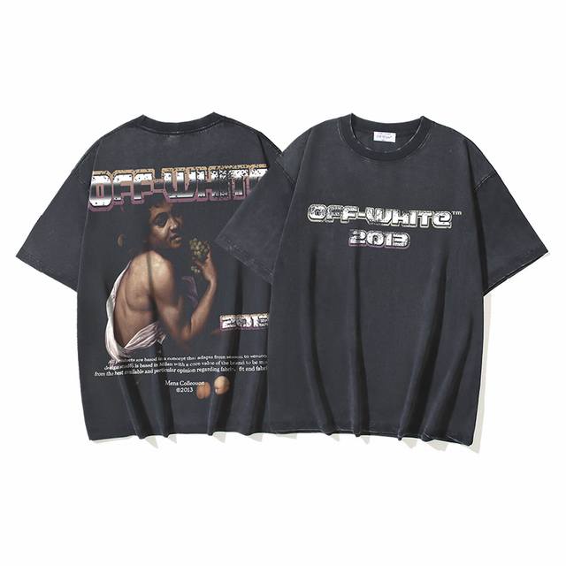 1190# Off-White pure cotton 280G washed old double yarn heavy Digit Bacchus Bacc