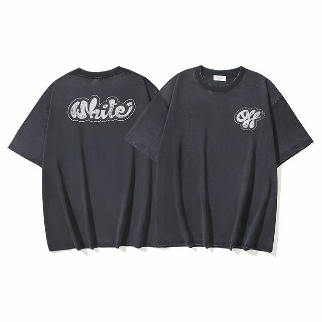 1199# Off-White pure cotton 280G washed and distressed double yarn heavy hand-pa