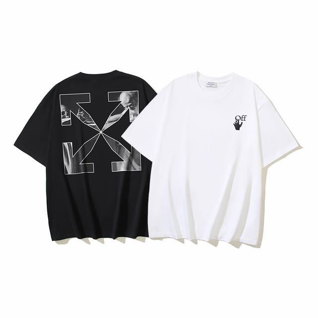 1196# Off-White Cotton 260G Heavy Caravaggio Religious Oil Painting Arrow Print