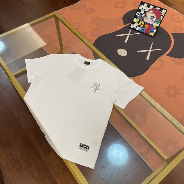 New arrival, Evisu Fushen 2025 new men's letter Fengshen short sleeve Color: Whi