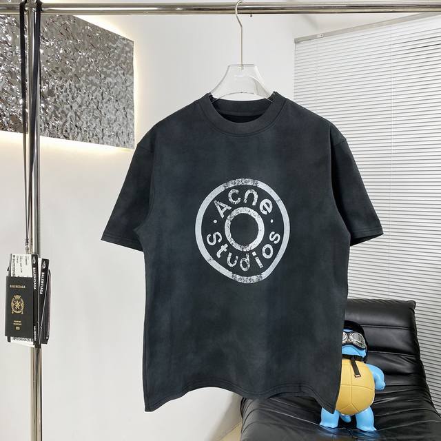High quality Acne 25Ss new short-sleeved T-shirt This year's fabric has been upg