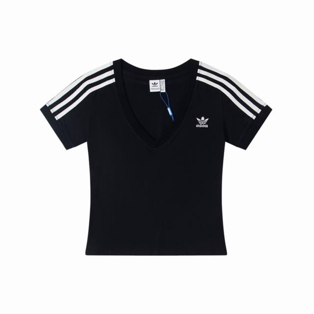 25Ss Popular Adidas Adidas embroidered V-neck casual versatile fashion slim fit