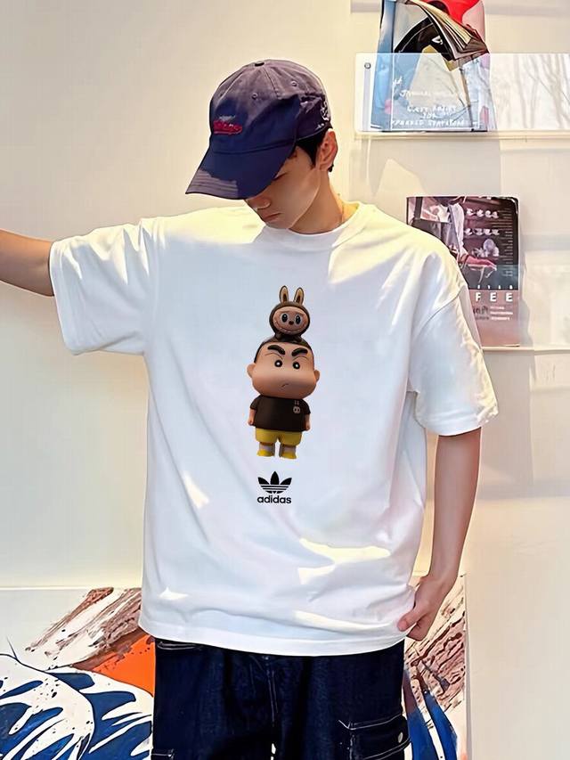 A366# Clover Ad Parody Crayon Shin-chan short-sleeved T-shirt for men and women,