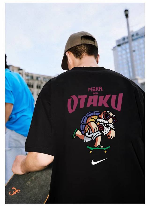 Style No. A305# Nike NK 1987 Retro American Letter Color-contrast Loose Short-sl