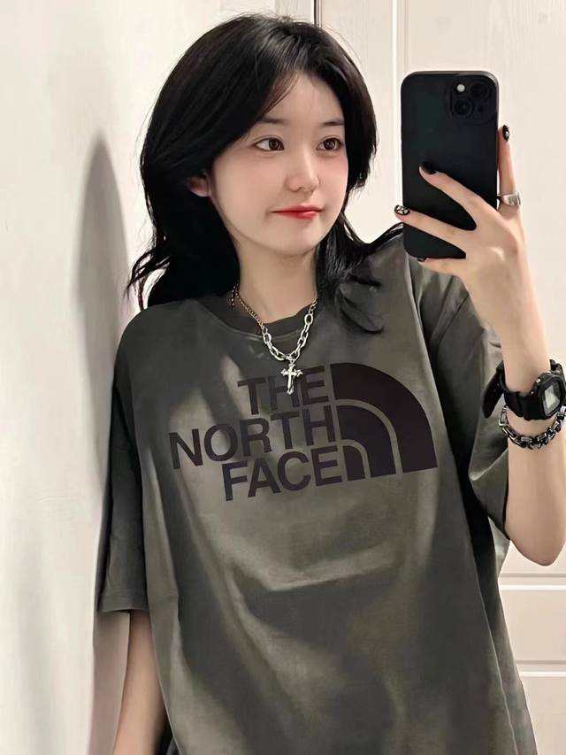 Style No. A227# The North Face big letter logo printed couple short-sleeved T-sh