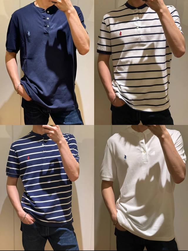 R72 Ralph Lauren Ralph Lauren Henry collar four-color stand-up collar open chest