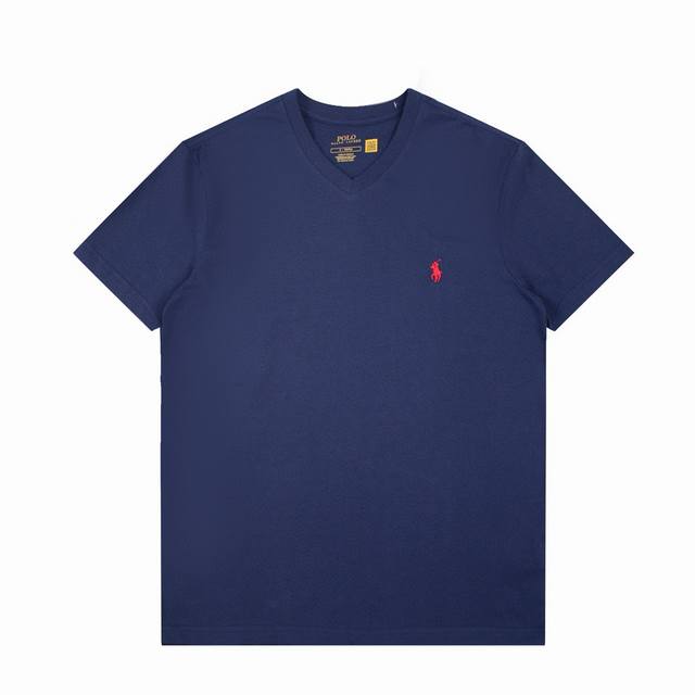 R36 Polo Ralph Lauren Men's Summer New Solid Color Pony Embroidered V-Neck Short