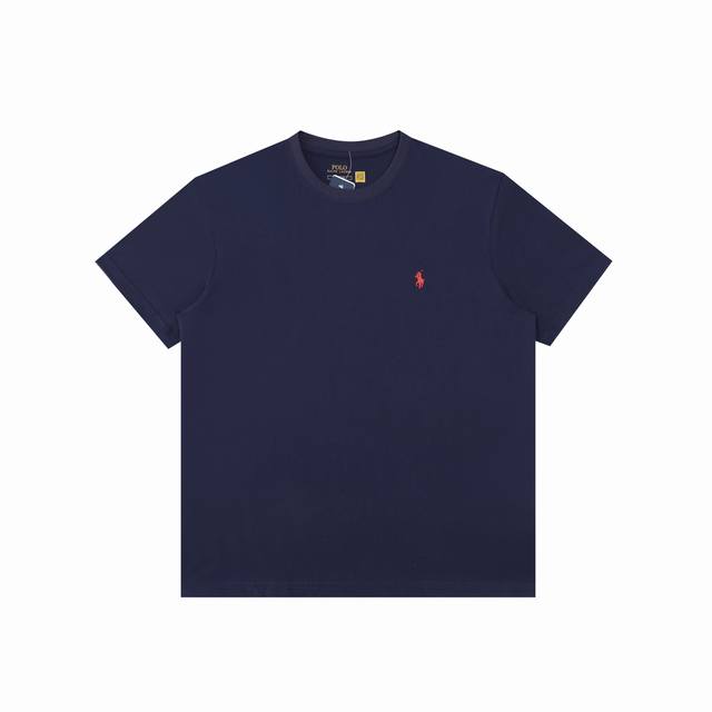 R33 Ralph Lauren summer new solid color pony embroidered round neck short sleeve