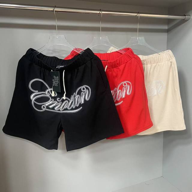 Em18 Waffle embroidery shorts 280G waffle loose fit S-Xl