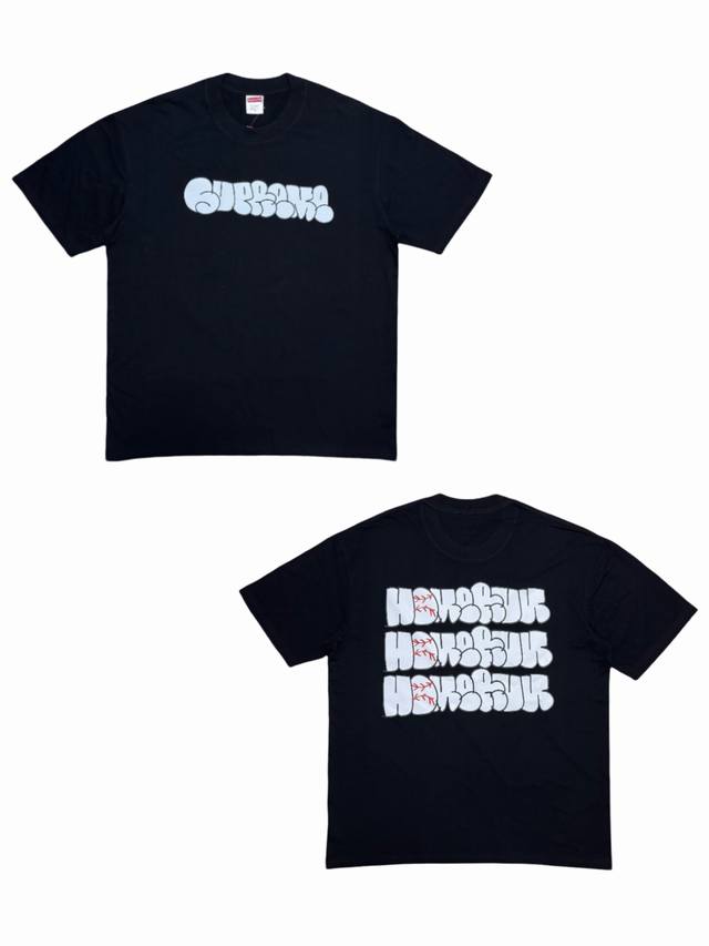 Su184# Supreme X Homerun Joint Ss25 Week12 Tee Letter Printed Round Neck Short S