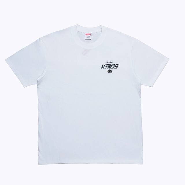 Su183# Supreme printed pattern round neck short-sleeved T-shirt for men and wome