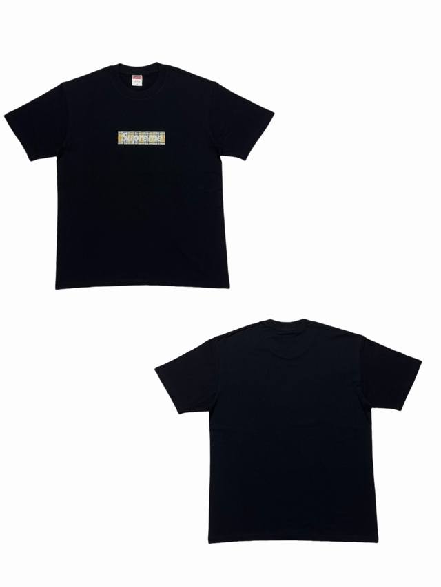 Su112# White background Supreme Ss22 co-branded Burberry logo printed T-shirt sh