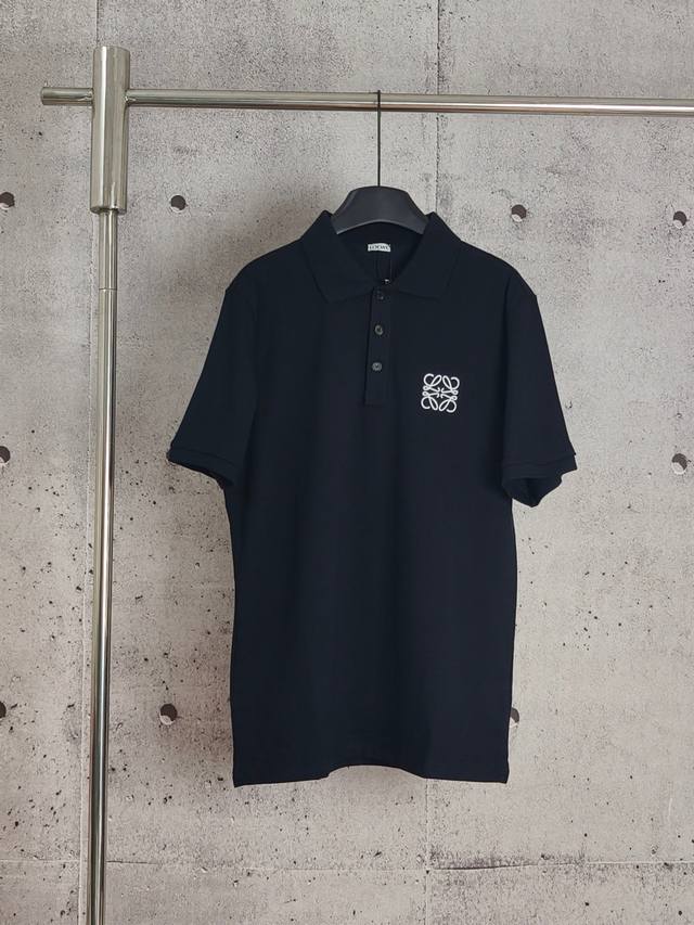 Real shot high quality version Loewe classic embroidered Polo shirt lapel short