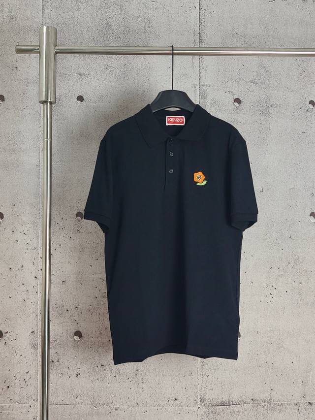 Real shot high quality version Kenzo tiger head flower embroidered Polo shirt la