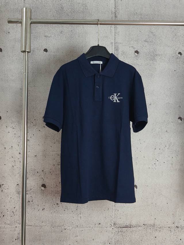 Real shot high quality version Ck classic embroidered Polo shirt lapel short sle