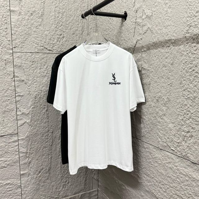 Ysl* Saint Laurent* 2025 Spring and Summer New Classic Simple Letter Black and W