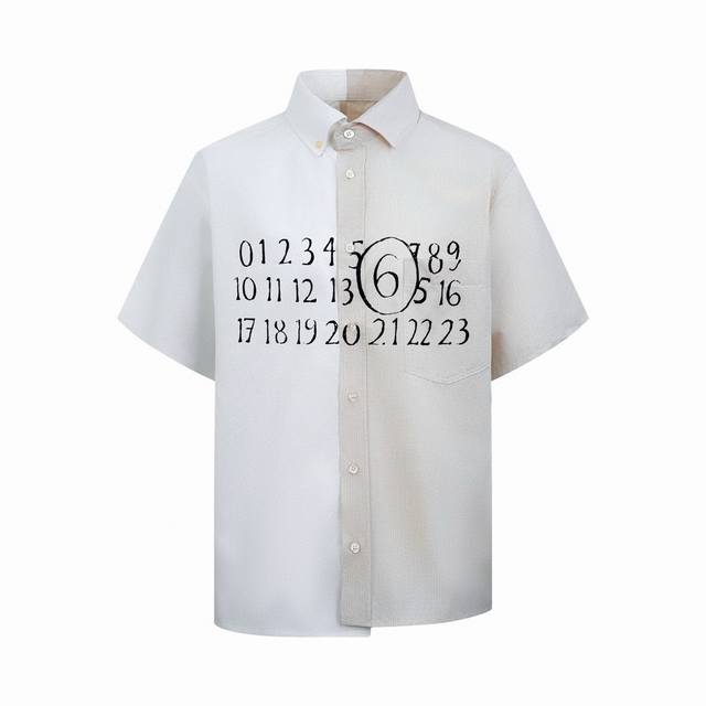 Margiela Mm6 printed contrast shirt Spot 42 44946 48
