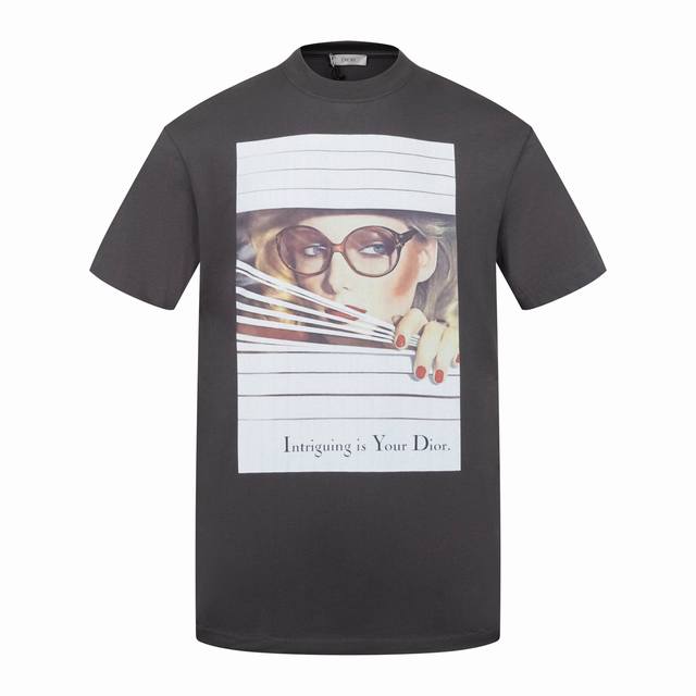 Exclusive supply Cd Shutter print short sleeves grey The fabric is 24S 185G spec