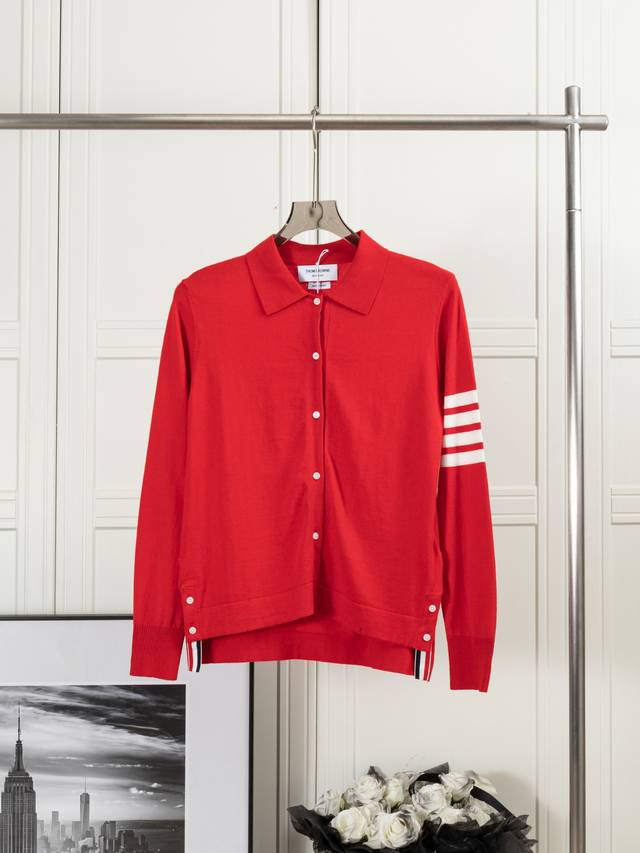 Cotton four-bar sweater thin women's style Thom Browne: Cotton four-bar thin swe