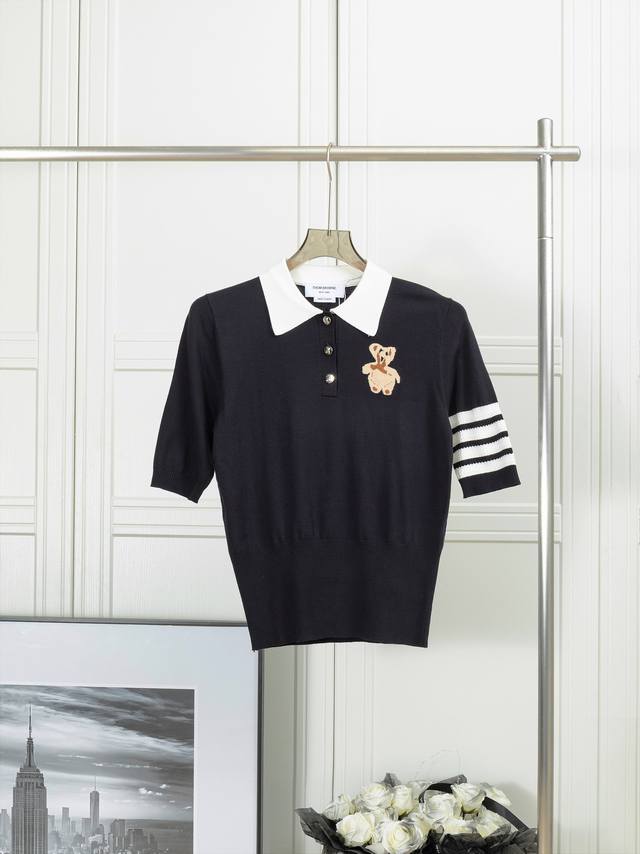 Original product, highest version Thom Browne: Bear knitted Polo for women 1:1 o