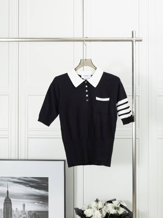 Original product, highest version Thom Browne: Puppy knitted Polo for women 1:1