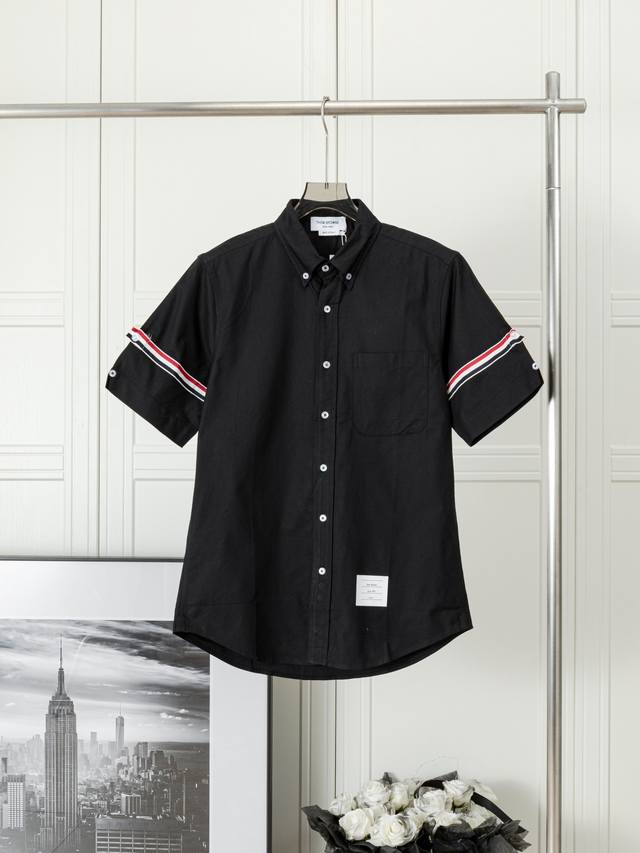 Double sleeve ribbon Oxford short-sleeved shirt Thom Browne Thom Browne classic