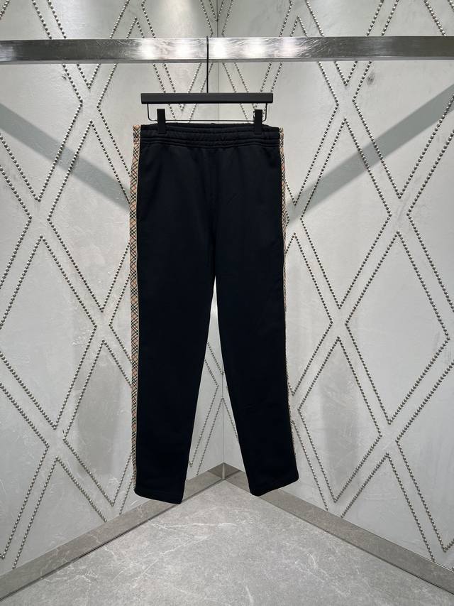 Burberry 25Ss new jogging pants, made of lightweight velvet cotton fabric, incor