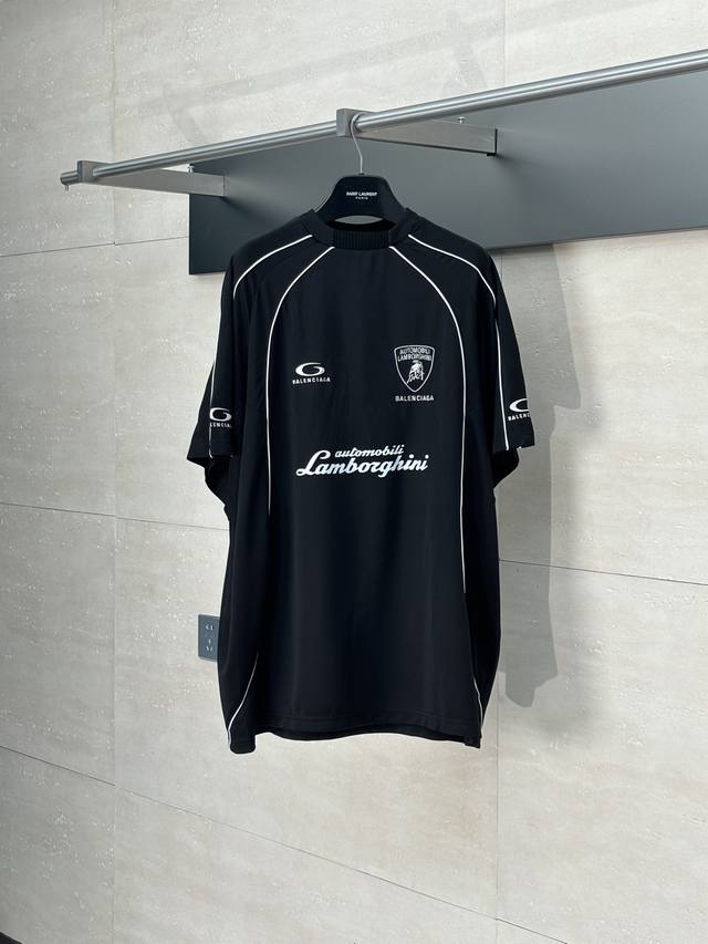 Balenciaga* Paris 25Ss New Lamborghini 63 Embroidered Print Short Sleeve T-Shirt