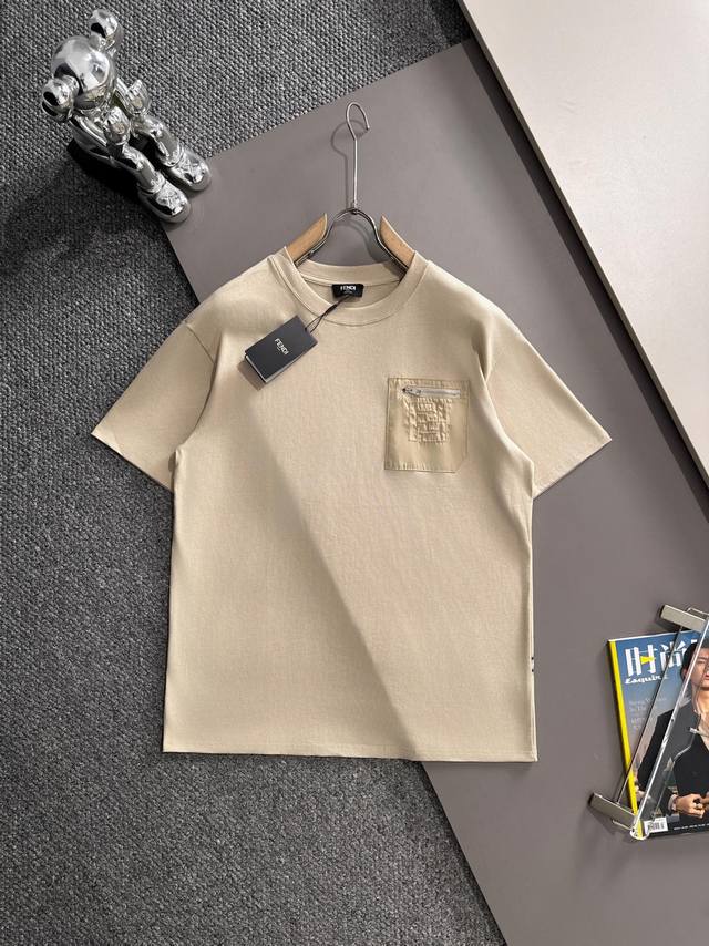Fendi 2025 new woven zipper pocket stitching back flocked double F letter logo U