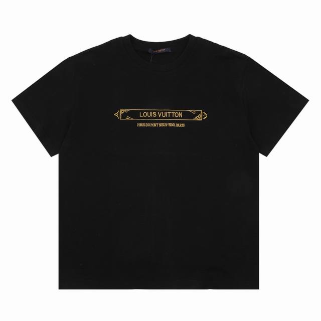 Louis Vuitton Lv Damier gold embroidery pique short-sleeved T-shirt Size: Xs-L