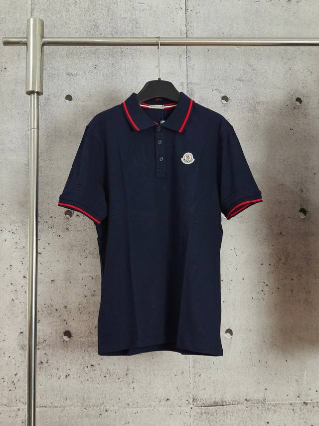 Real shot high quality version Moncler classic logo lapel Polo shirt short sleev