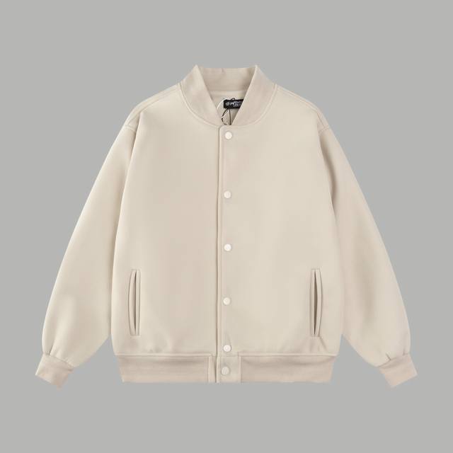 Style S38 Stussy 25Ss catwalk baseball jacket Using towel embroidery technology