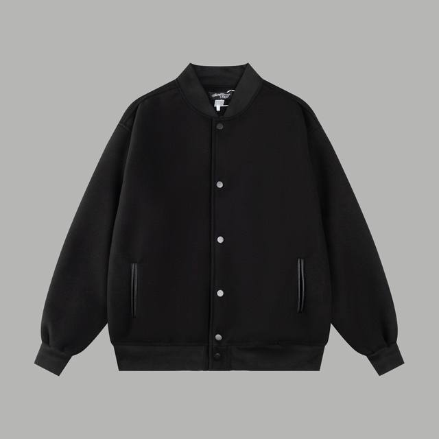 Style S37 Stussy 25Ss catwalk baseball jacket Using towel embroidery technology